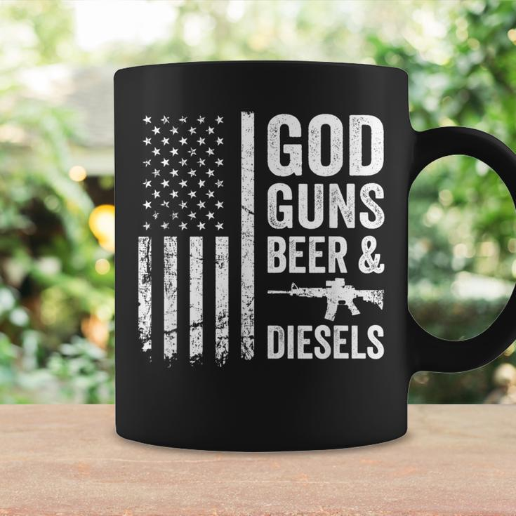 God Guns Beer & Diesels Diesel Truck Mechanic Usa Flag Coffee Mug Gifts ideas