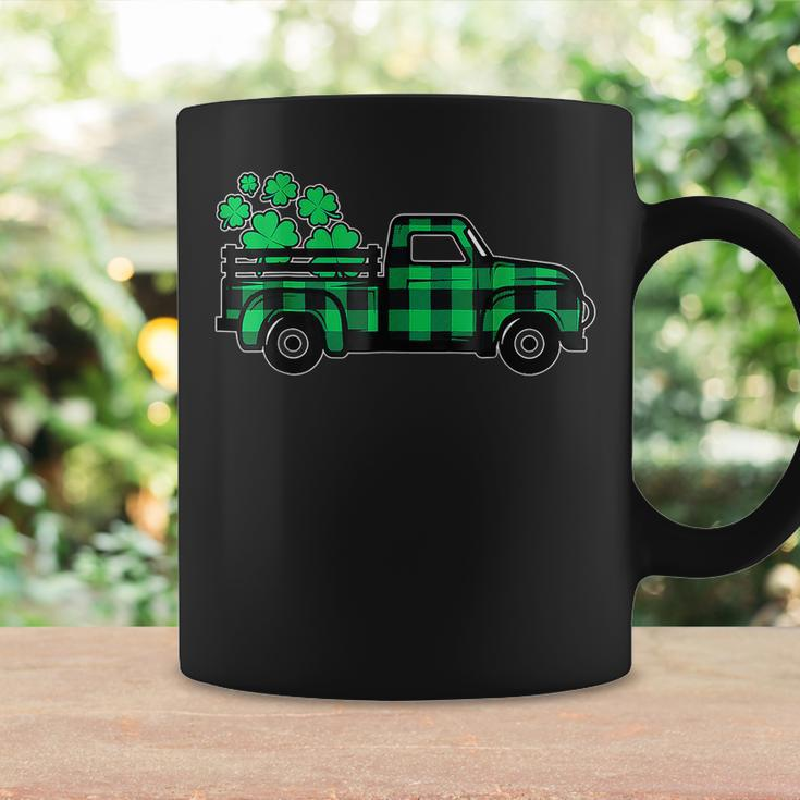 Green Buffalo Plaid Shamrock Pickup Truck St Patricks Day Coffee Mug Gifts ideas