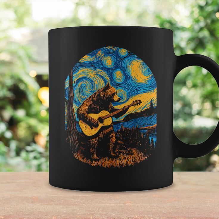 Grizzly Bear Blues Guitar-Player Starry-Night Music Coffee Mug Gifts ideas