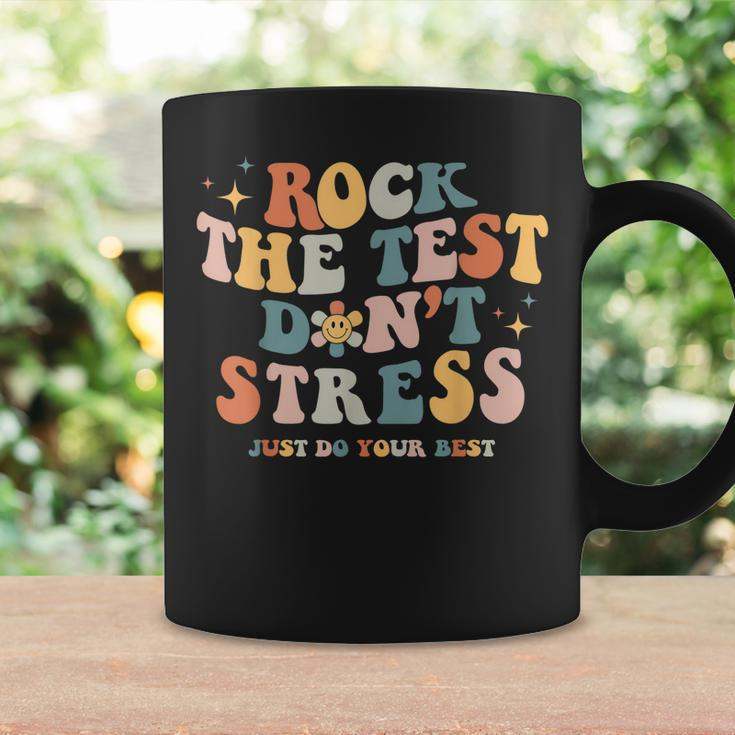 Groovy Rock The Test Dont Stress Just Do Your Best Testing Coffee Mug Gifts ideas