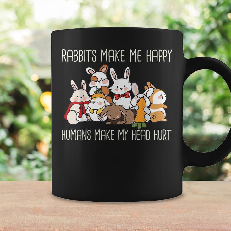 Hase Kaninchen Rabbits Make Me Happy Häschen Spruch Tassen Geschenkideen