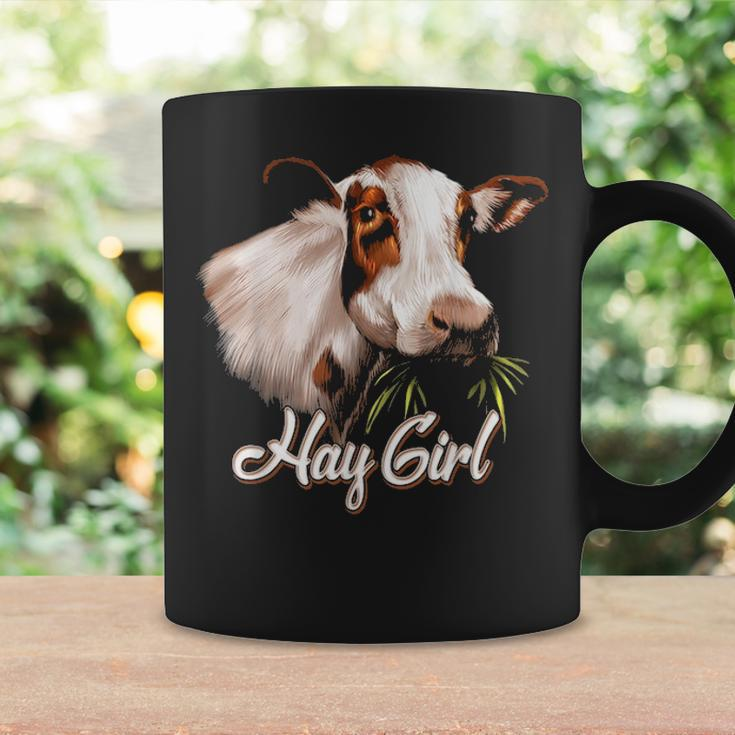 Hay Girl Funny White Cow Mom Kids Girls Women Coffee Mug Gifts ideas