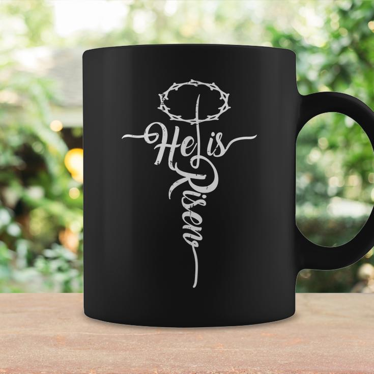 He Is Risen Cross Jesus Religious Easter Day Christians Coffee Mug Gifts ideas