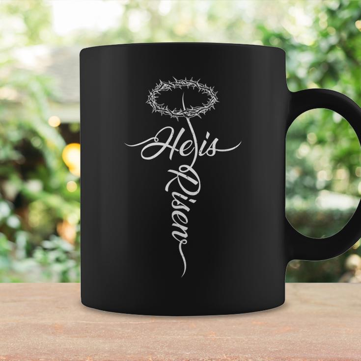 He Is Risen Cross Jesus Religious Easter Day Christians Coffee Mug Gifts ideas