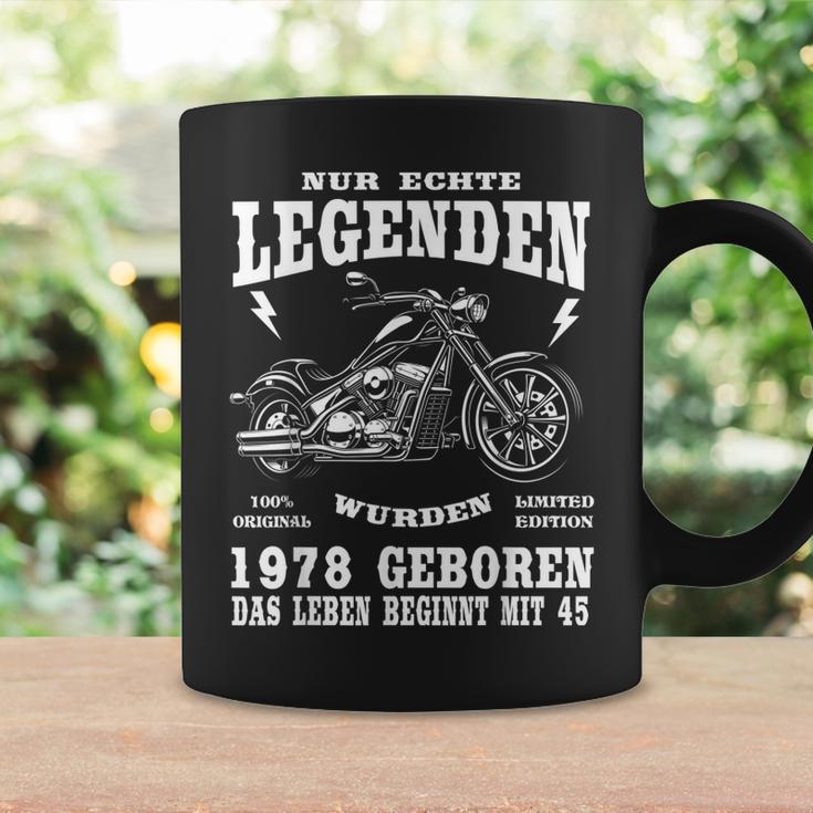 Herren Tassen zum 45. Geburtstag, Biker-Motiv mit Chopper 1978 Geschenkideen