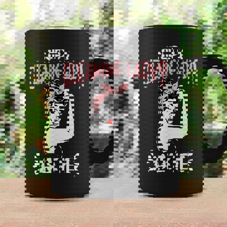 Housekeeping Retro Woman Need A Cleaning Lady Ask Me Coffee Mug Gifts ideas