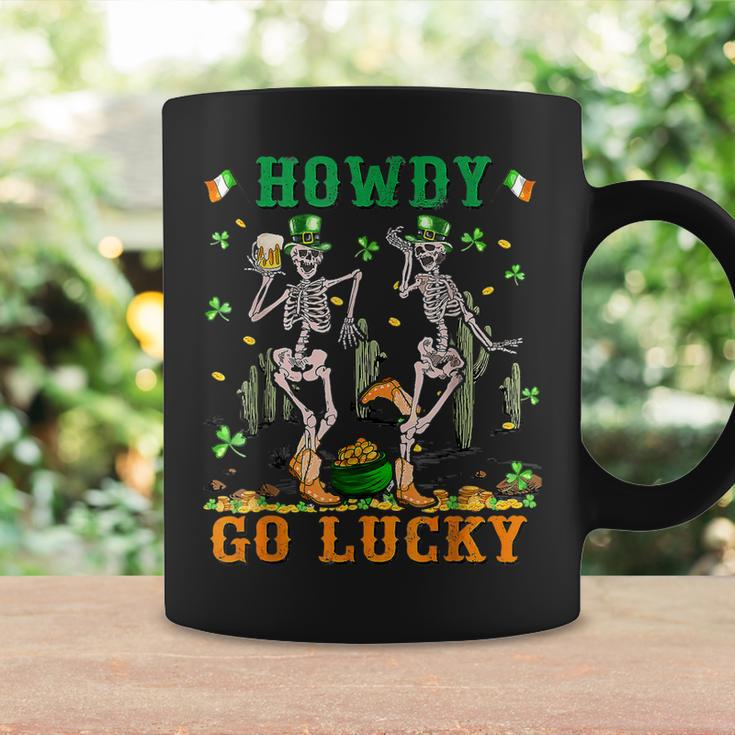 Howdy Go Lucky Shamrock Dancing Skeleton Patricks Day 2023 Coffee Mug Gifts ideas