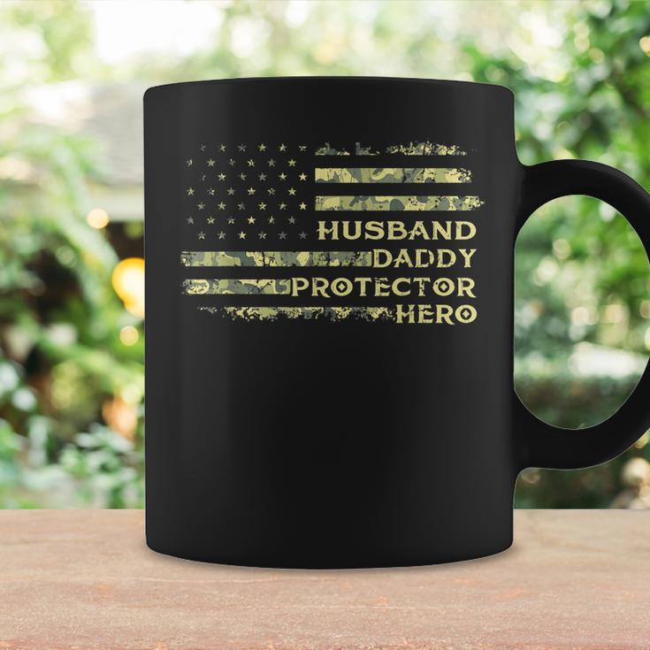 Husband Daddy Protector Hero Fathers Day Flag Dad Papa Gift For Mens Coffee Mug Gifts ideas