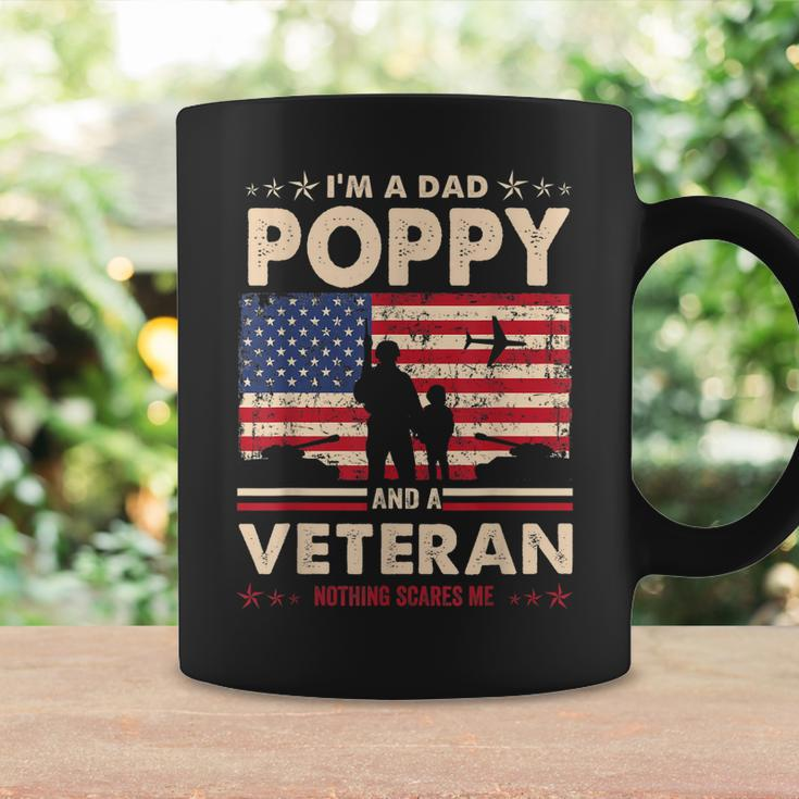 I Am A Dad Poppy Veteran Nothing Scares Me Papa Fathers Day Coffee Mug Gifts ideas
