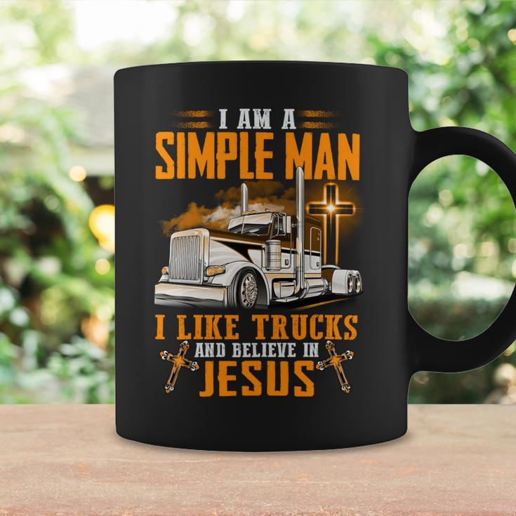 I Am Simple Man I Like Trtucks And Believe In Jesus Coffee Mug Gifts ideas