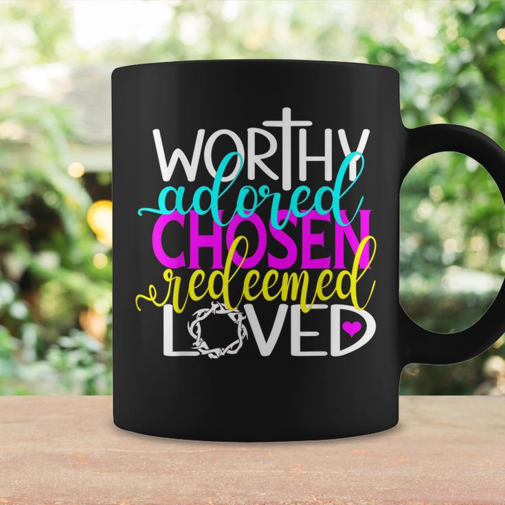 I Am Worthy Adored Chosen Redeemed & Loved Christian Coffee Mug Gifts ideas