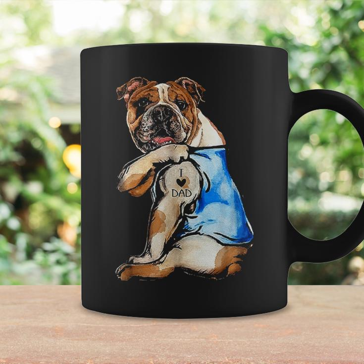 I Love Dad Tattoo English Bulldog Dog Dad Tattooed Coffee Mug Gifts ideas