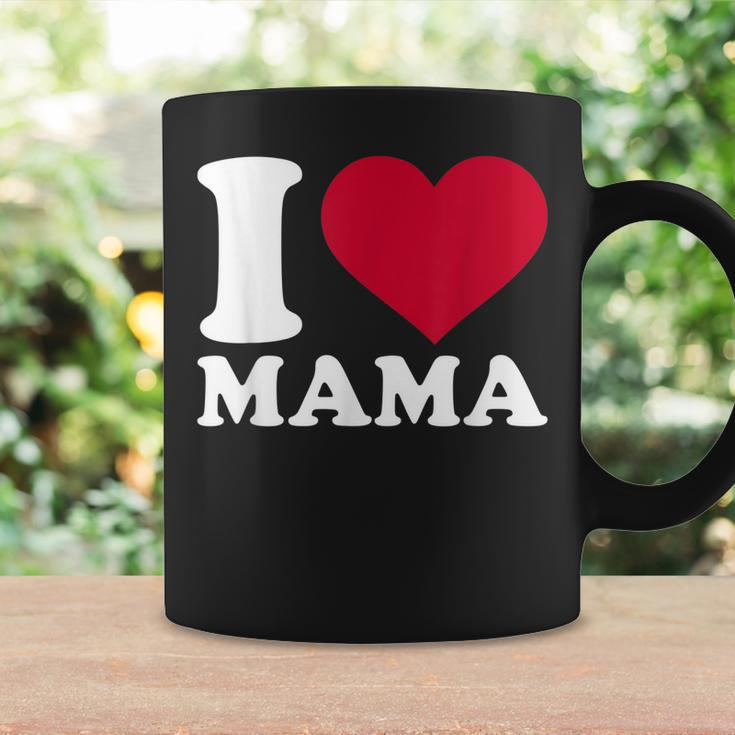 I Love Mama Schwarz Tassen, Herzmotiv zum Muttertag Geschenkideen