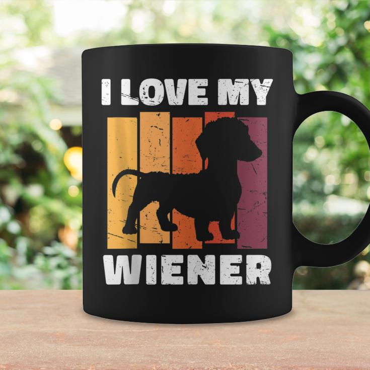 I Love My Wiener Dog Funny Dachshund Dad Dog Lover Pun Coffee Mug Gifts ideas