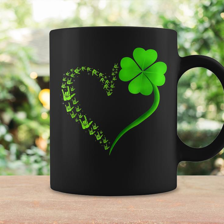 I Love You Hand Sign Language Heart Shamrock St Patricks Day Coffee Mug Gifts ideas