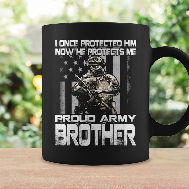 I Once Protected Him Now He Protects Me Proud Army Brother Coffee Mug Gifts ideas