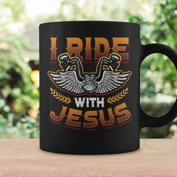 I Ride With Jesus Motorcycle Biker Christian Coffee Mug Gifts ideas
