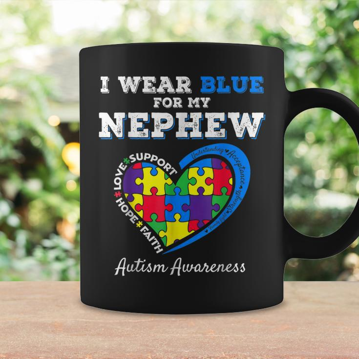 I Wear Blue For My Nephew Autism Awareness Uncle Aunt Puzzle Coffee Mug Gifts ideas