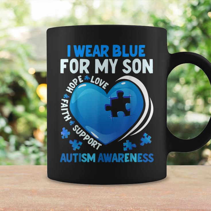 I Wear Blue For My Son Autism Awareness Day Autistic Mom Dad Coffee Mug Gifts ideas