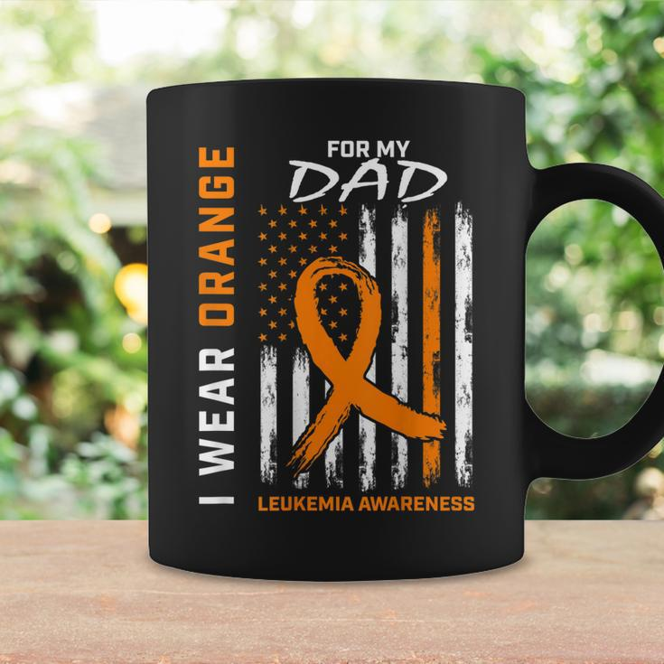 I Wear Orange For My Dad Leukemia Awareness American Flag Coffee Mug Gifts ideas