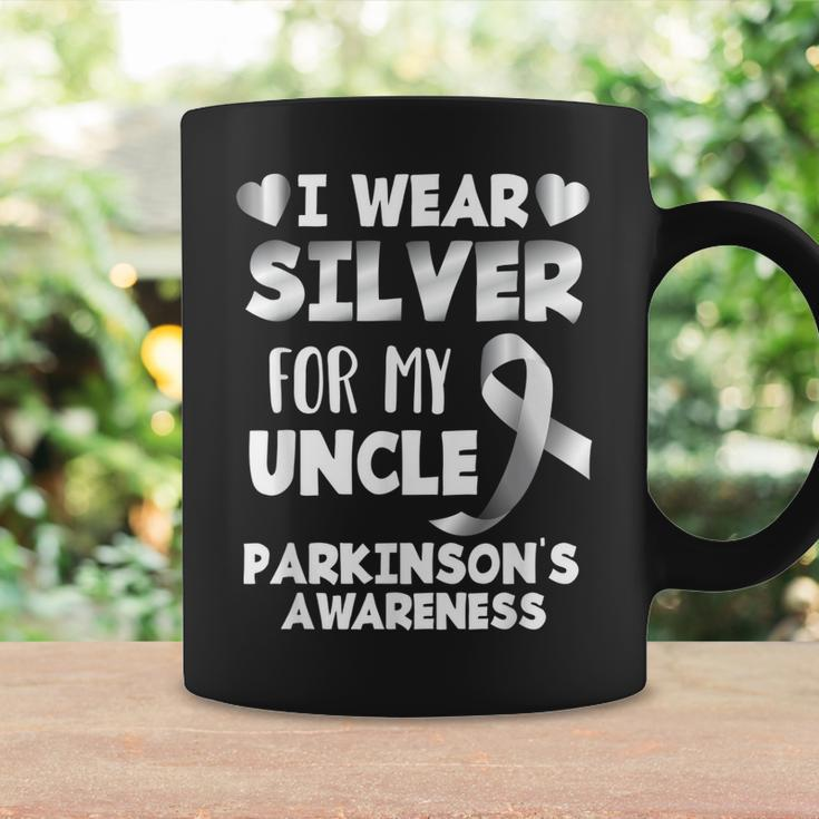 I Wear Silver For My Uncle Support Parkinsons Awareness Coffee Mug Gifts ideas