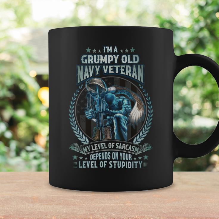 I’M A Grumpy Old US Veteran My Level Of Sarcasm Depends On Your Level Of Stupidity Coffee Mug Gifts ideas