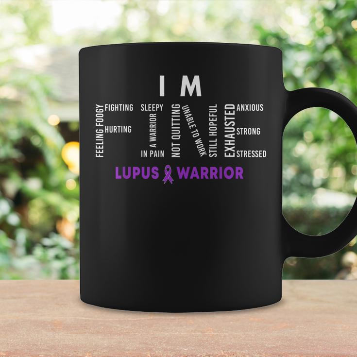Im Fine Lupus Warrior Lupus Awareness Month Purple Ribbon Coffee Mug Gifts ideas