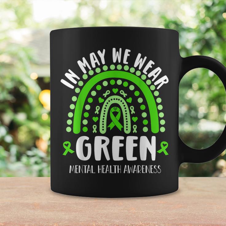 In May We Wear Green Mental Health Awareness Coffee Mug | Mazezy