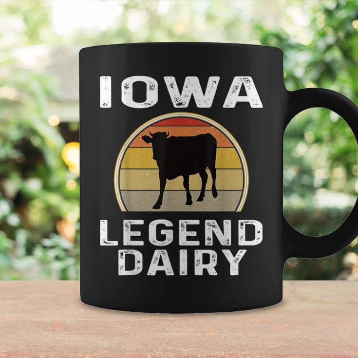 Iowa Dairy Farmer Legend Tassen mit Retro-Sonnenuntergang & Kuhmotiv Geschenkideen