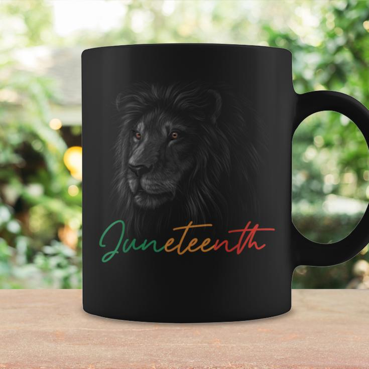 Juneteenth Black King Melanin Dad Fathers Day Men Lion Leo Coffee Mug Gifts ideas