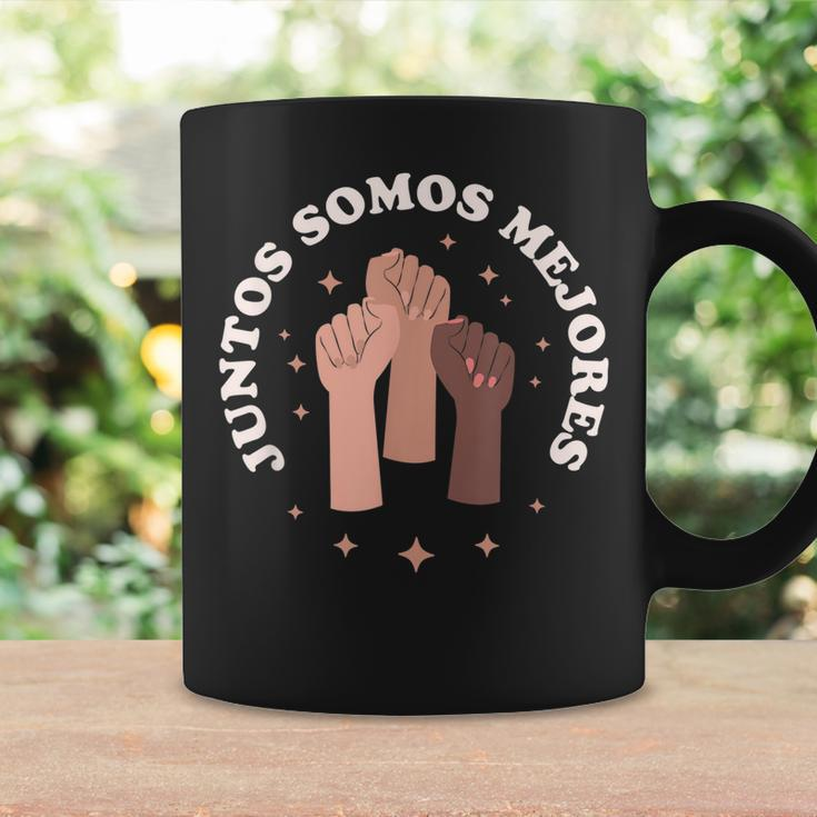 Juntos Somos Mejores Bilingual Spanish Teacher Melanin Coffee Mug Gifts ideas