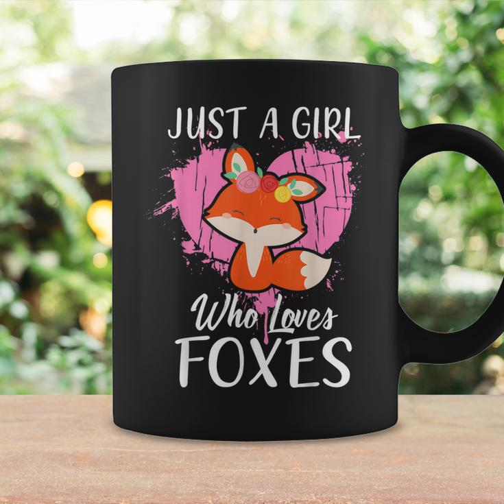 Just A Girl Who Loves FoxesPink Cute Heart And Fox Coffee Mug Gifts ideas