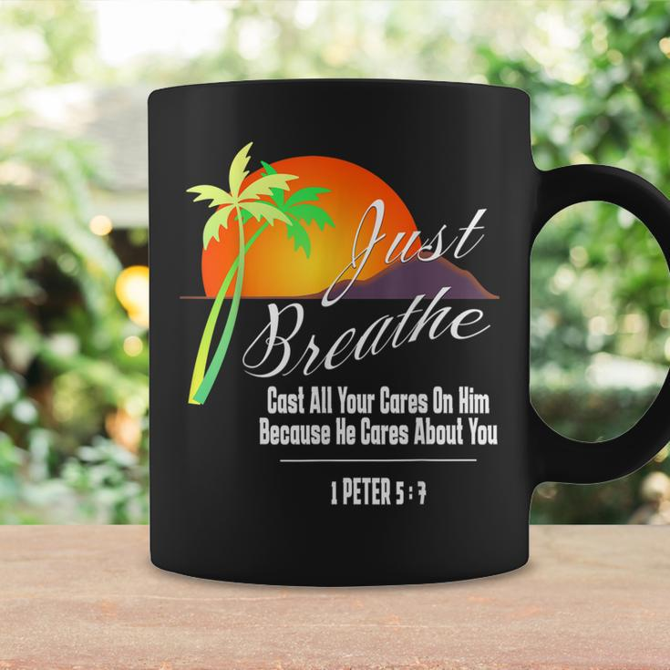 Just Breathe-Christian-God-Faith Cross 1 James 57 Gift Coffee Mug Gifts ideas