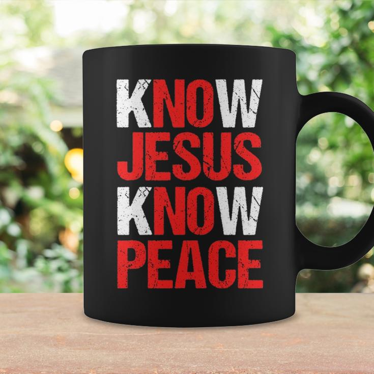 Know Jesus Know Peace Christian Faith Religious Pastor Gift Coffee Mug Gifts ideas