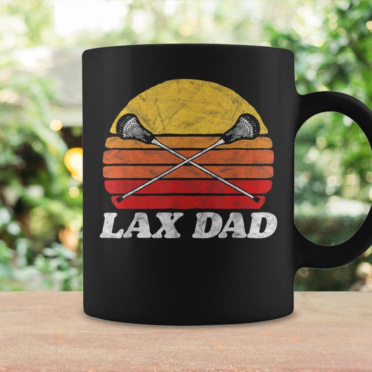 Lax Dad Vintage X Crossed Lacrosse Sticks 80S Sunset Retro Coffee Mug Gifts ideas