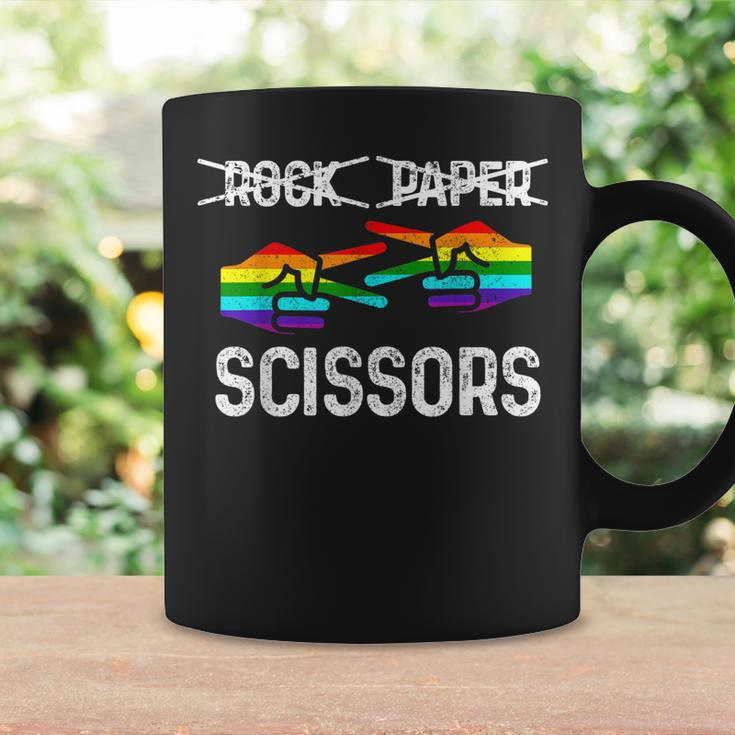 Lesbian Pride Rock Paper Scissors Funny Lgbtq Rainbow Flag Coffee Mug Gifts ideas