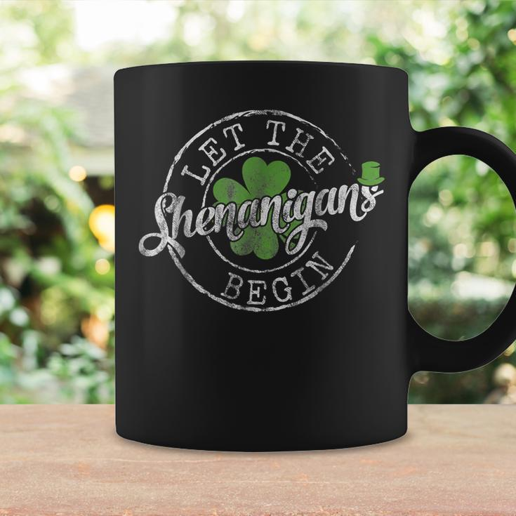 Let The Shenanigans Begin Funny Clovers St Patricks Day Coffee Mug Gifts ideas
