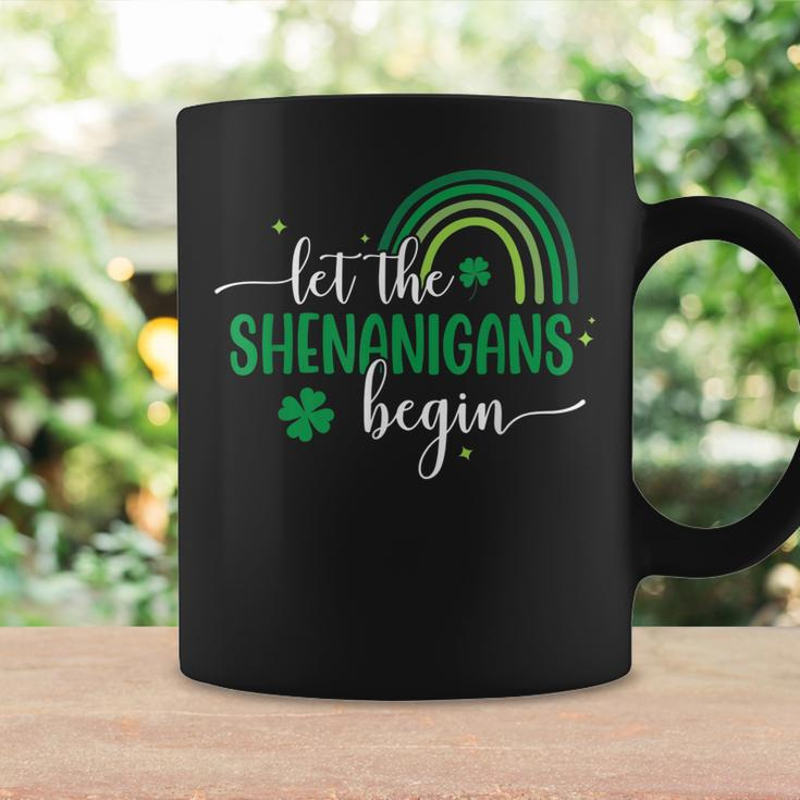 Let The Shenanigans Begin St Patricks Day Lucky Shamrock Coffee Mug Gifts ideas