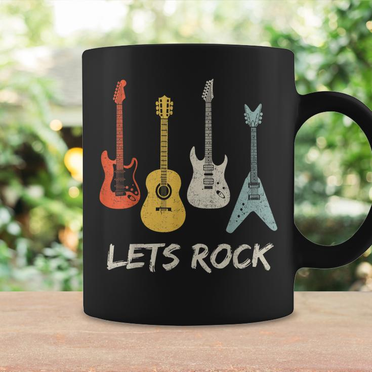 Lets Rock Rock N Roll Guitar Retro Gift Men Women Coffee Mug Gifts ideas