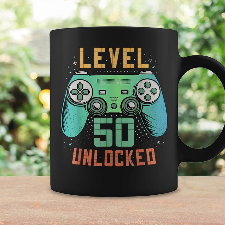 Level 50 Unlocked 50Th Birthday Gamer Gifts 50 Year Old Male Coffee Mug Gifts ideas
