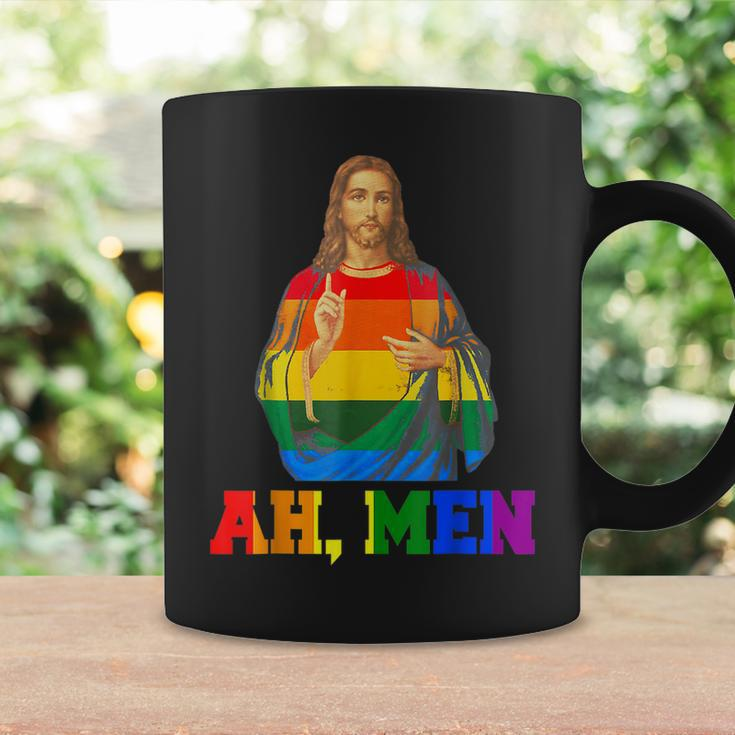 Lgbt Christian Ah Men Gay Pride Rainbow Flag Jesus Lover Coffee Mug Gifts ideas