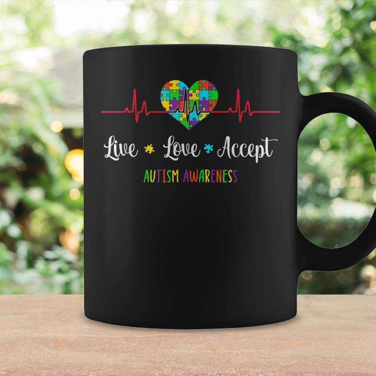 Live Love Accept In April We Wear Blue For Autism Awareness Coffee Mug Gifts ideas