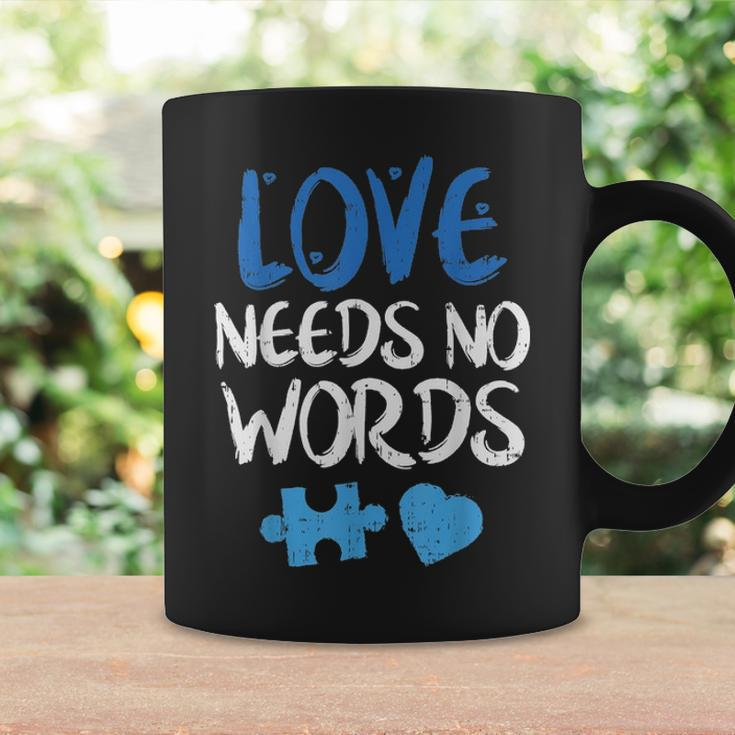 Love Needs No Words Autism Awareness Mom Dad Teacher Coffee Mug Gifts ideas