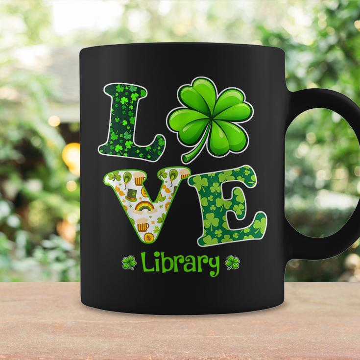 Love Shamrock Library St Patricks Day Teacher Coffee Mug Gifts ideas