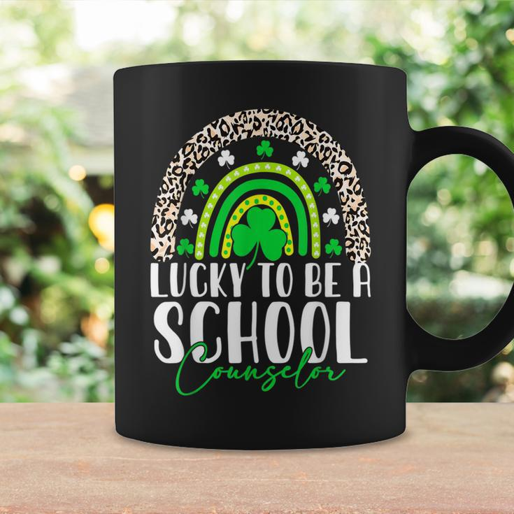 Lucky To Be A School Counselor Rainbow St Patricks Day Coffee Mug Gifts ideas