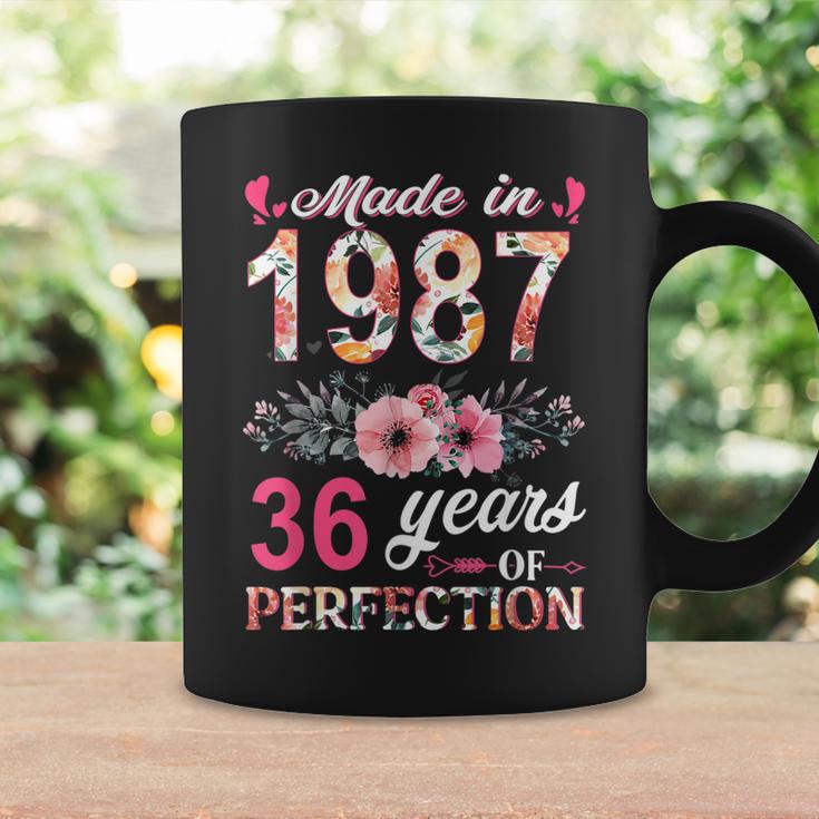 Made In 1987 Floral 36 Year Old 36Th Birthday Gifts Women Coffee Mug ...