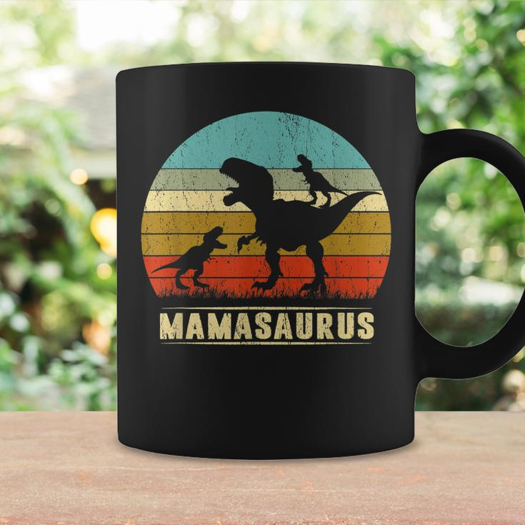 Mama Dinosaur Mamasaurus 2 Two Kids Family Christmas Coffee Mug Gifts ideas