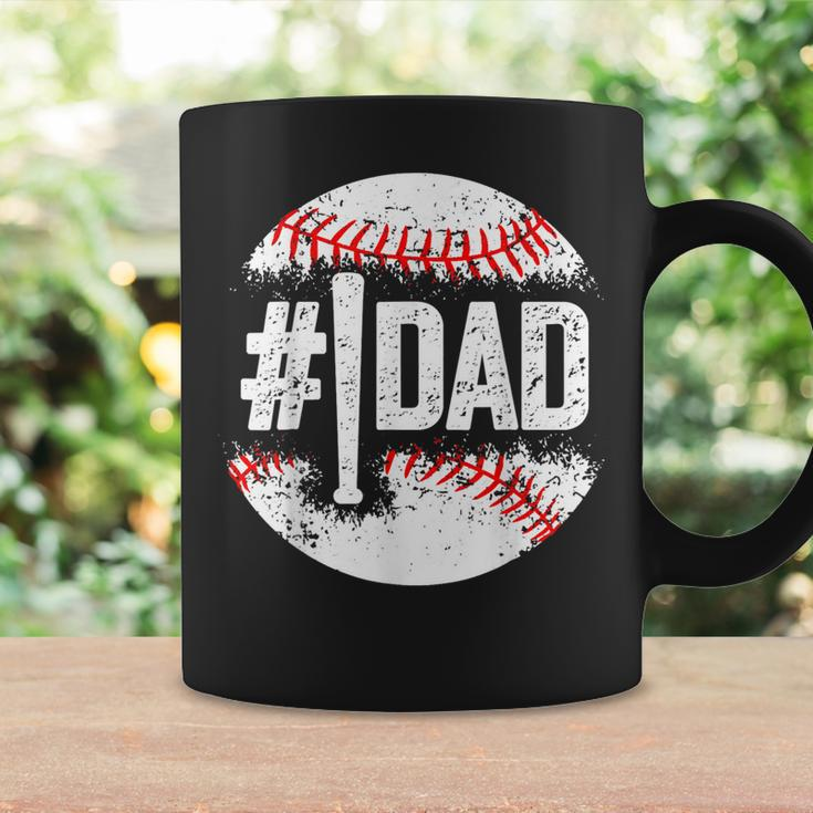 Mens 1 Dad Baseball Number One Daddy Son Gifts Fathers Day Coffee Mug Gifts ideas