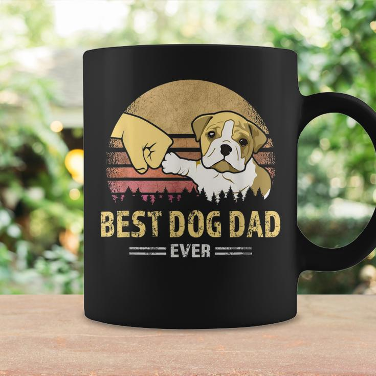 Mens Best Bulldog Dad Ever Vintage English Bulldog Puppy Lover Coffee Mug Gifts ideas