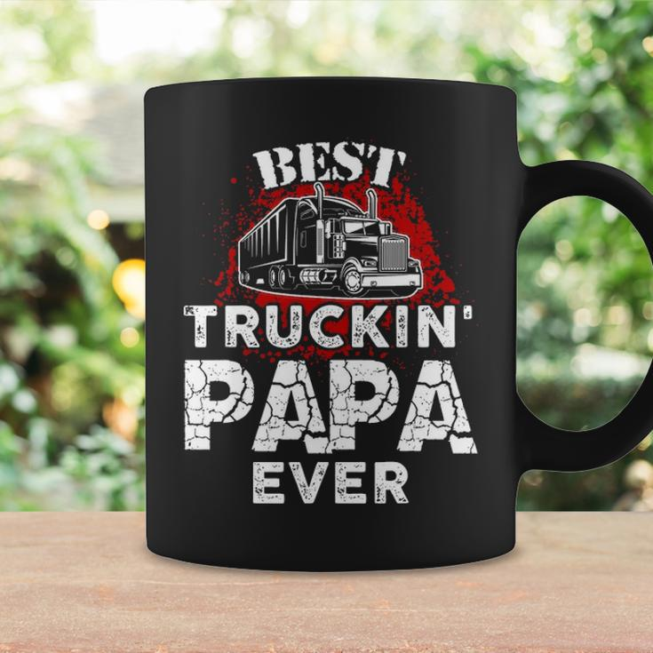 Mens Best Truckin Papa Ever Trucker Grandpa Coffee Mug Gifts ideas